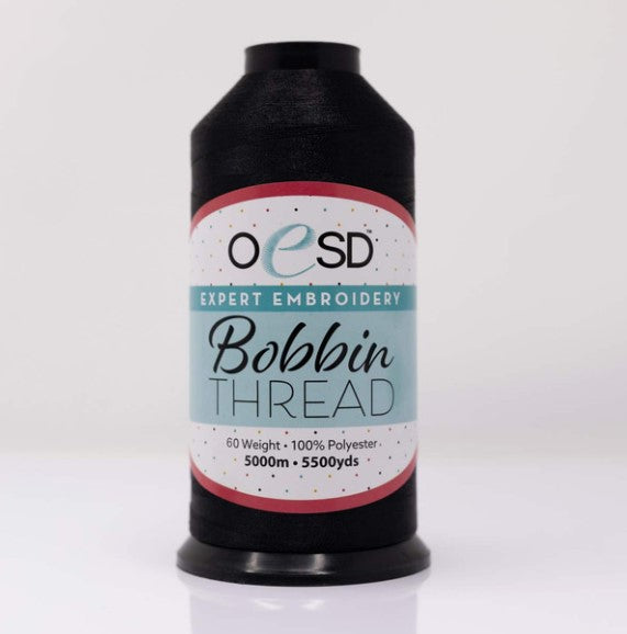 OESD Bobbin Thread 100% Polyester 60wt 5000m Black