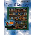 Quilt pattern book titled 'Town & Country' by Sara Nephew with a quilt design on the cover against a blue sky background.