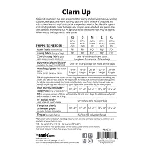 ByAnnie Clam Up Zippered Pouches Pattern