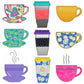 Coffee and Tea Medley set 1 -Digital Download - craft pattern by V-Stitch Designs - in use