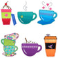 Coffee and Tea Medley set 2 -Digital Download - craft pattern by V-Stitch Designs - in use