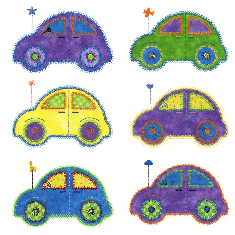 Cute Cars set 2 -Digital Download - craft pattern by V-Stitch Designs - packaging