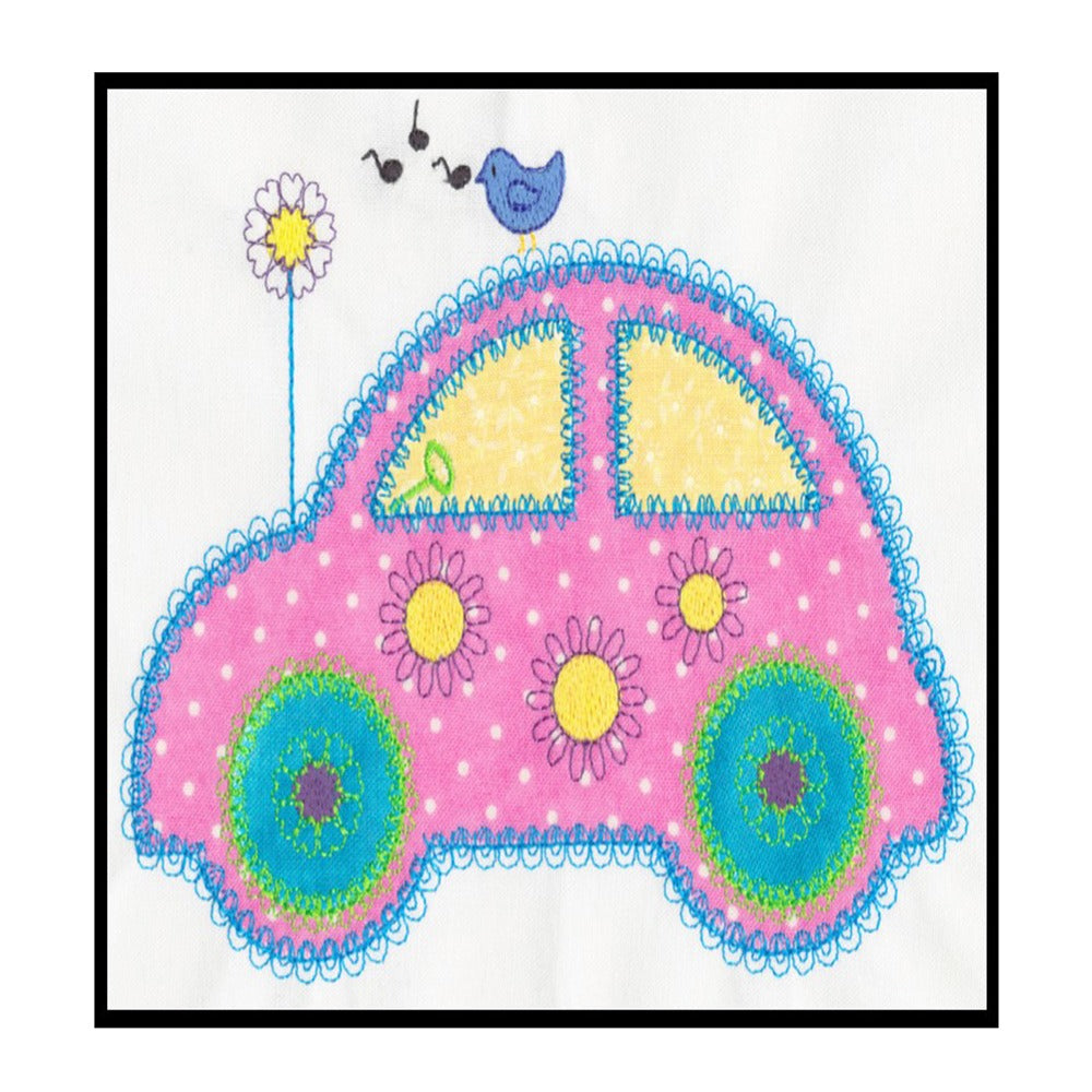 Cute Car single 1 - Digital Download - craft pattern by V-Stitch Designs