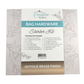 Emmaline Bags Hardware Starter Kit flat packaging front in Antique Brass finish with botanical debossed design