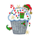 V-Stitch Designs Elf Cupcake - Digital Download