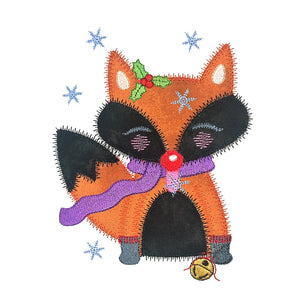 V-Stitch Designs Fox Catching Snowflakes - Digital Download