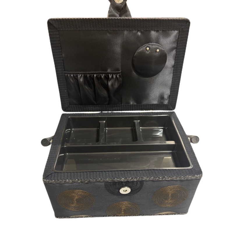 Hobby Gift Medium Sewing Box Embroidered Swirl^