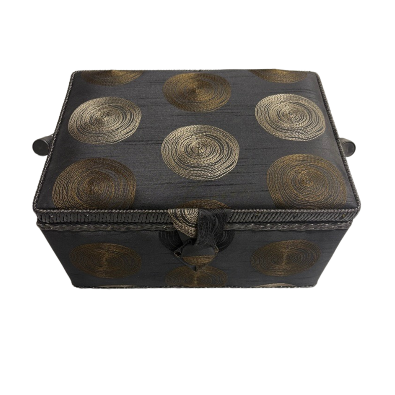 Hobby Gift Medium Sewing Box Embroidered Swirl^