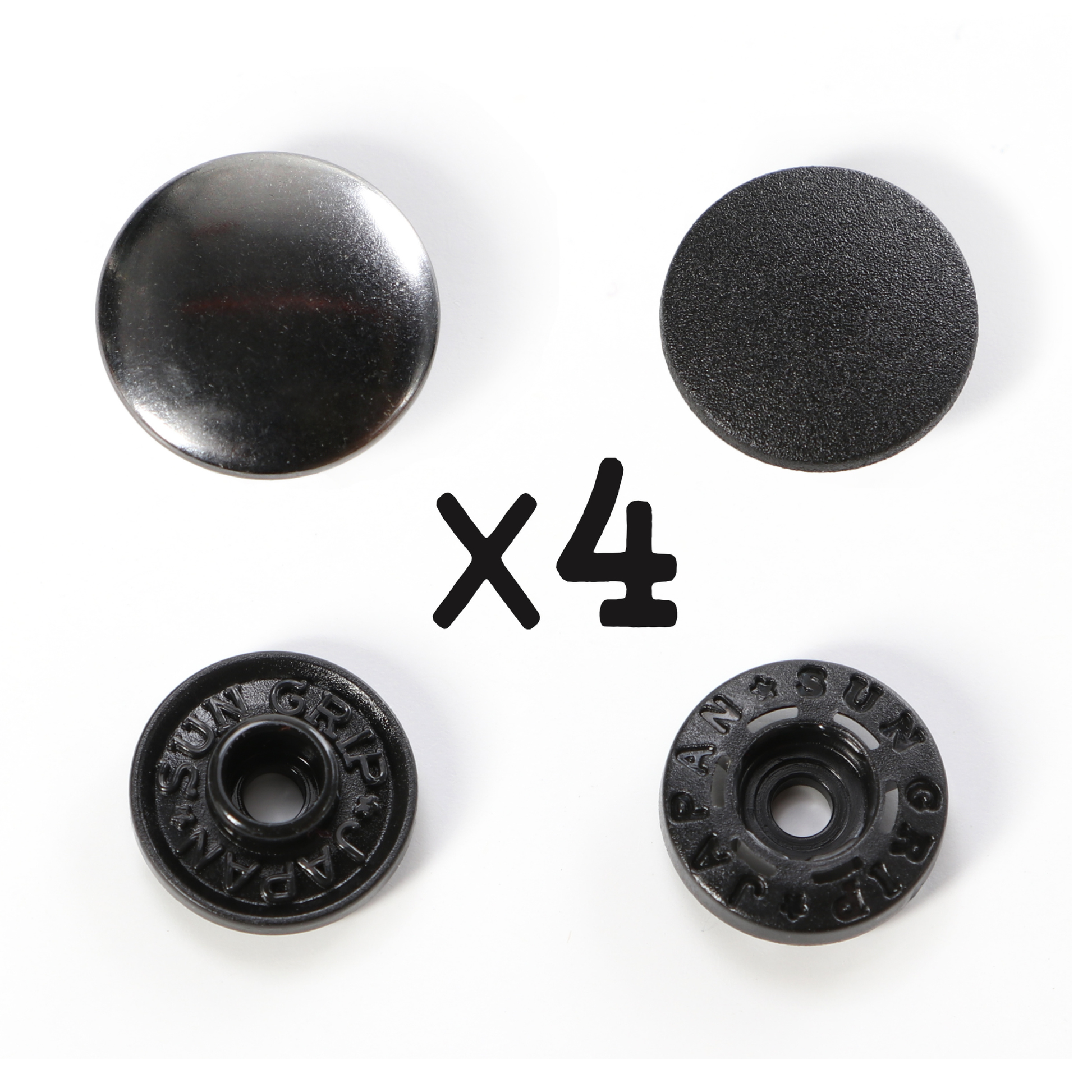 ByAnnie Tool Free Snaps - Close up of Gun Metal snap components