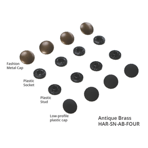 ByAnnie Tool Free Snaps -ByAnnie Tool-Free Snaps pack of 4 complete snap sets in Antique Brass finish