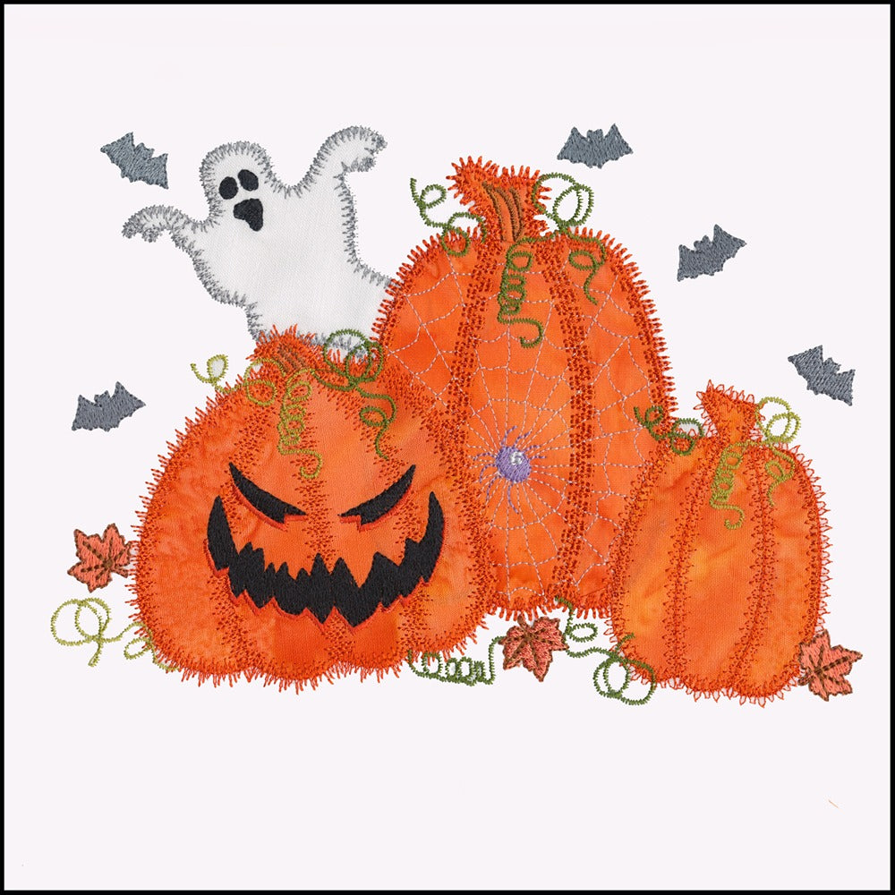 Halloween Pumpkin Triple - Digital Download - craft pattern by V-Stitch Designs