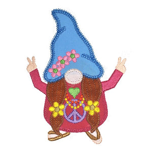 Hippie Girl Gnome - Digital Download - craft pattern by V-Stitch Designs