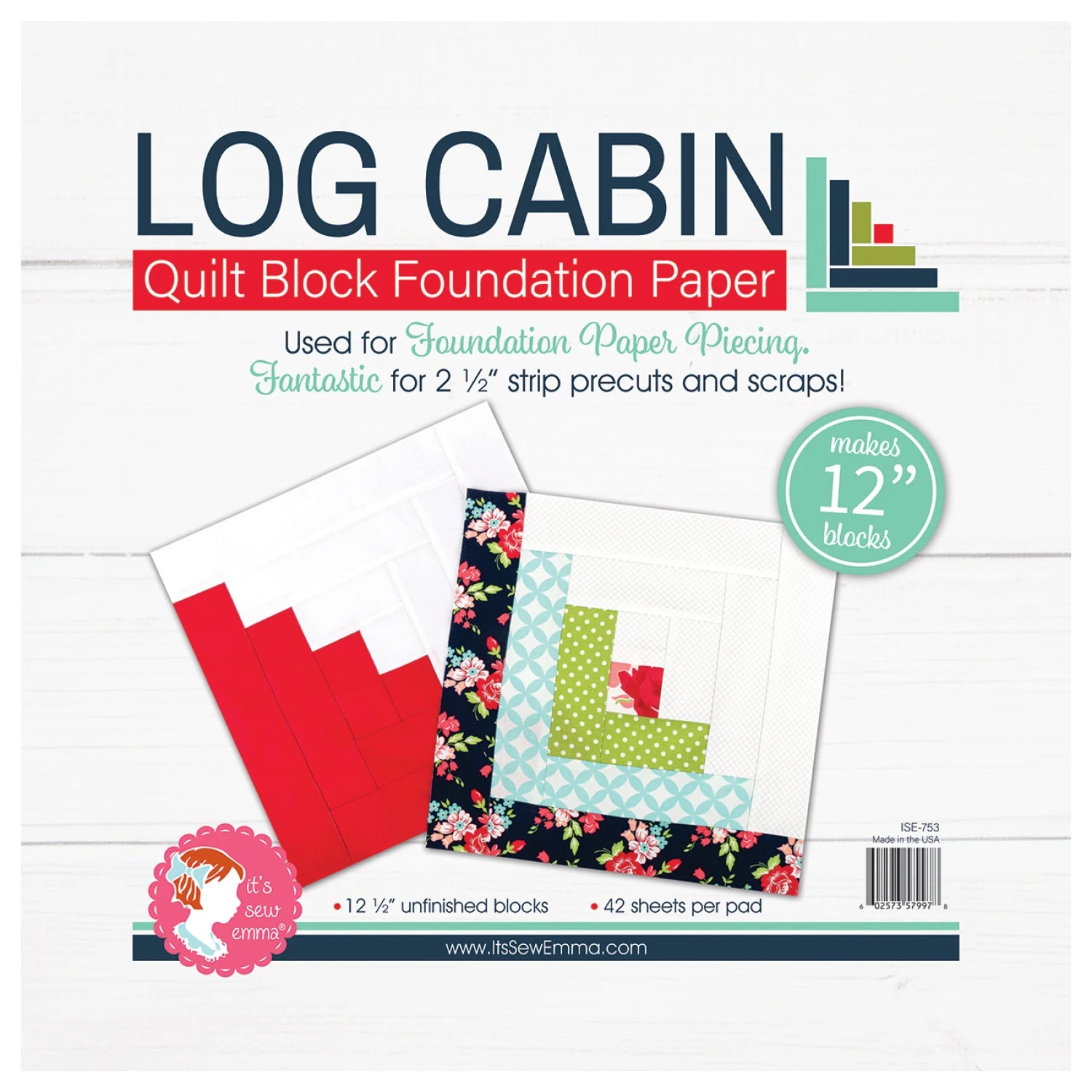It's Sew Emma Log Cabin Foundation Paper - alternate angle