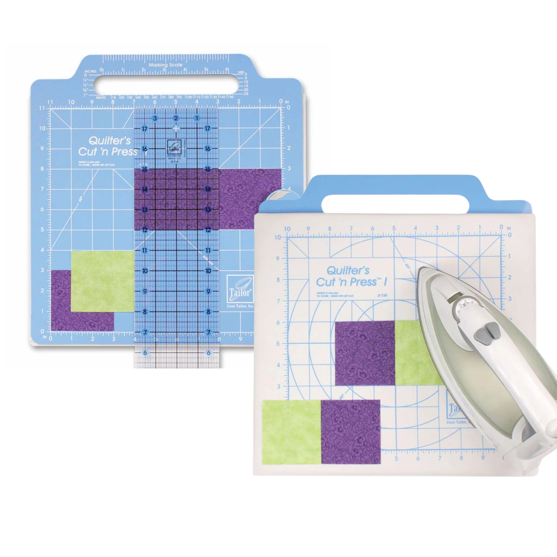 June Tailor Cut 'n Press I in use on cutting mat side with rotary cutter
