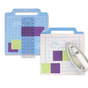June Tailor Cut 'n Press I in use on cutting mat side with rotary cutter