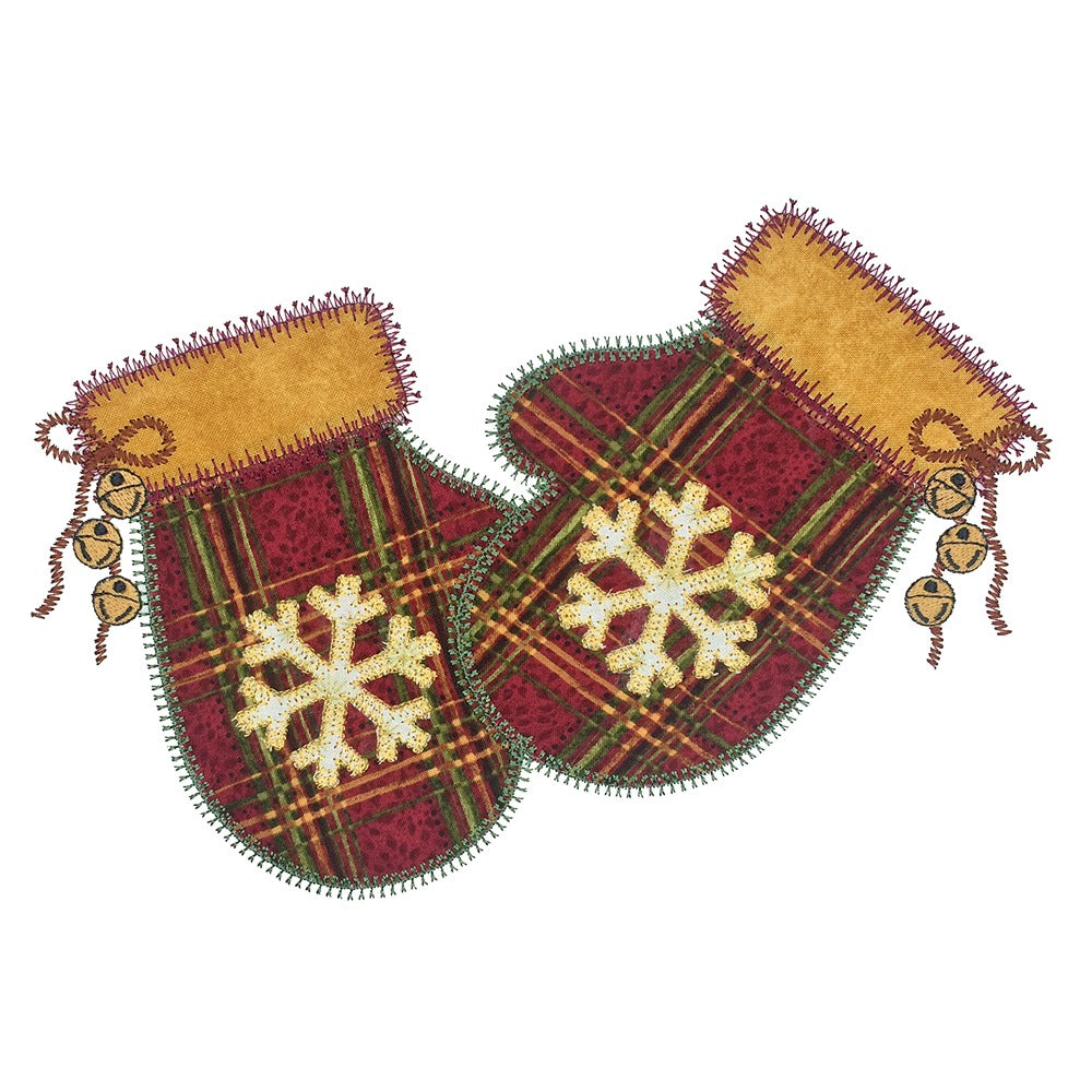 Jingle Bell Mittens - Digital Download - craft pattern by V-Stitch Designs