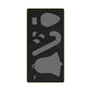 AccuQuilt GO! Jolly Medley die board on black foam showing 8 appliqué cutting shapes including a Christmas light bulb, candy cane and bell