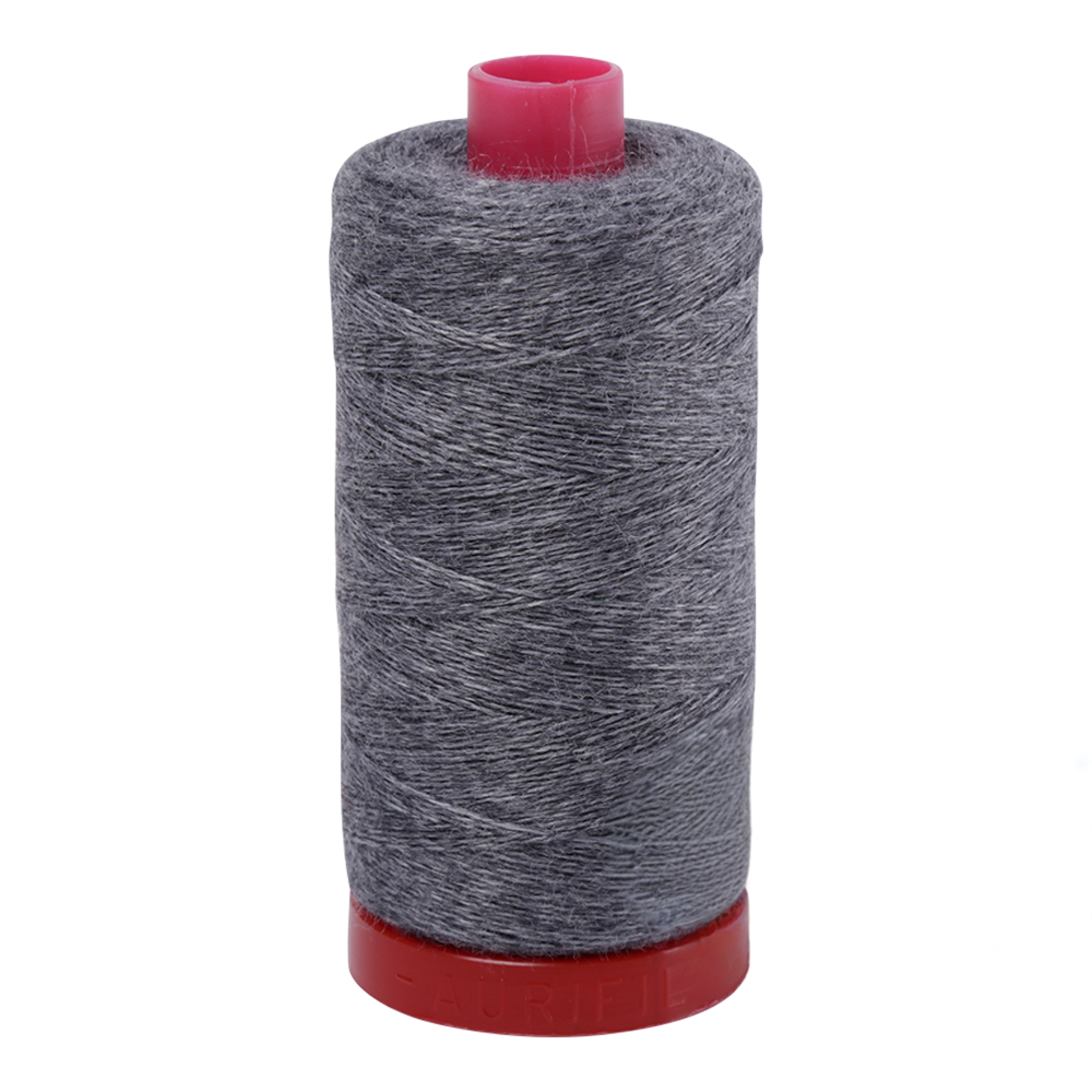 Aurifil embroidery thread spool in Grey Melange (8082) - 12/2 325m
