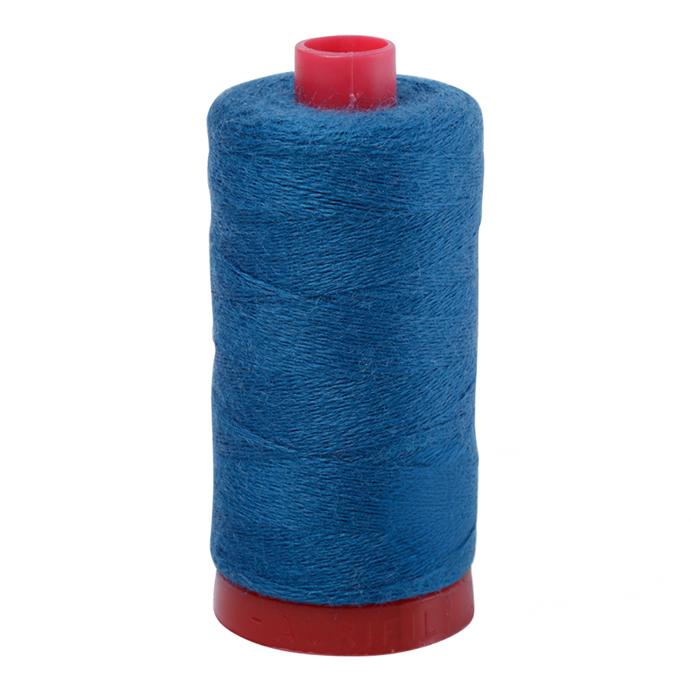 Aurifil embroidery thread spool in Deep Teal (8735) - 12/2 325m