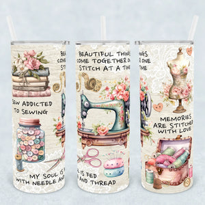 Lake & Laser Quilting Tumbler - 20oz Insulated Drink Bottle with Inspirational Designs