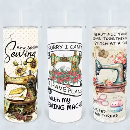 Lake & Laser Quilting Tumbler - 20oz Insulated Drink Bottle with Inspirational Designs