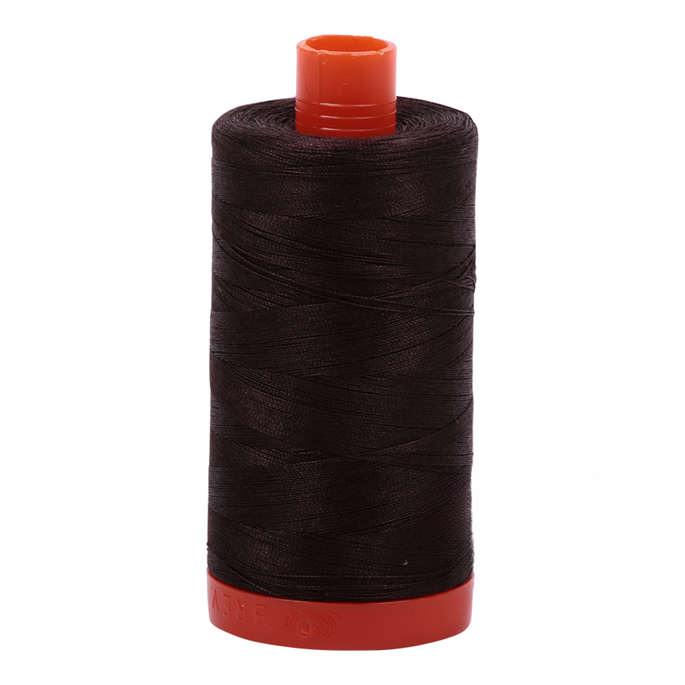 Aurifil embroidery thread spool in Very Dark Bark (1130) - 50wt 1300m