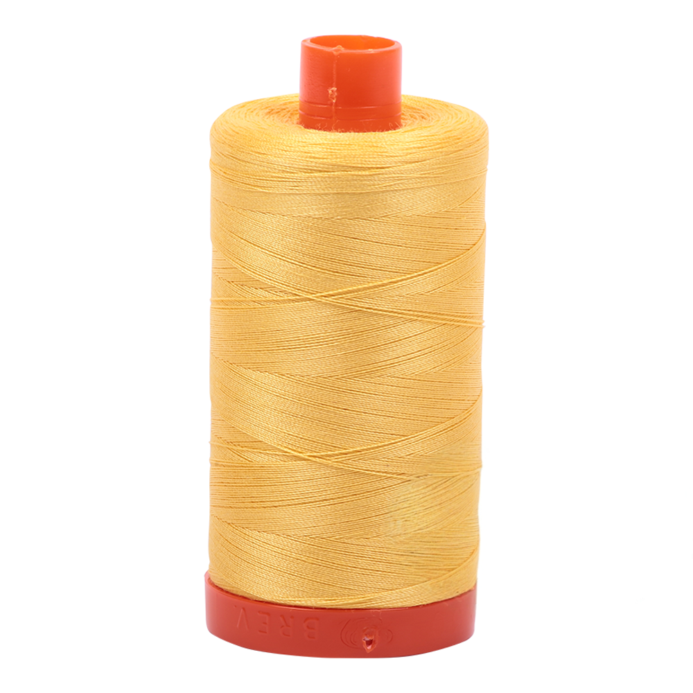 Aurifil 50wt thread, 1300m spool, Pale Yellow shade 1135