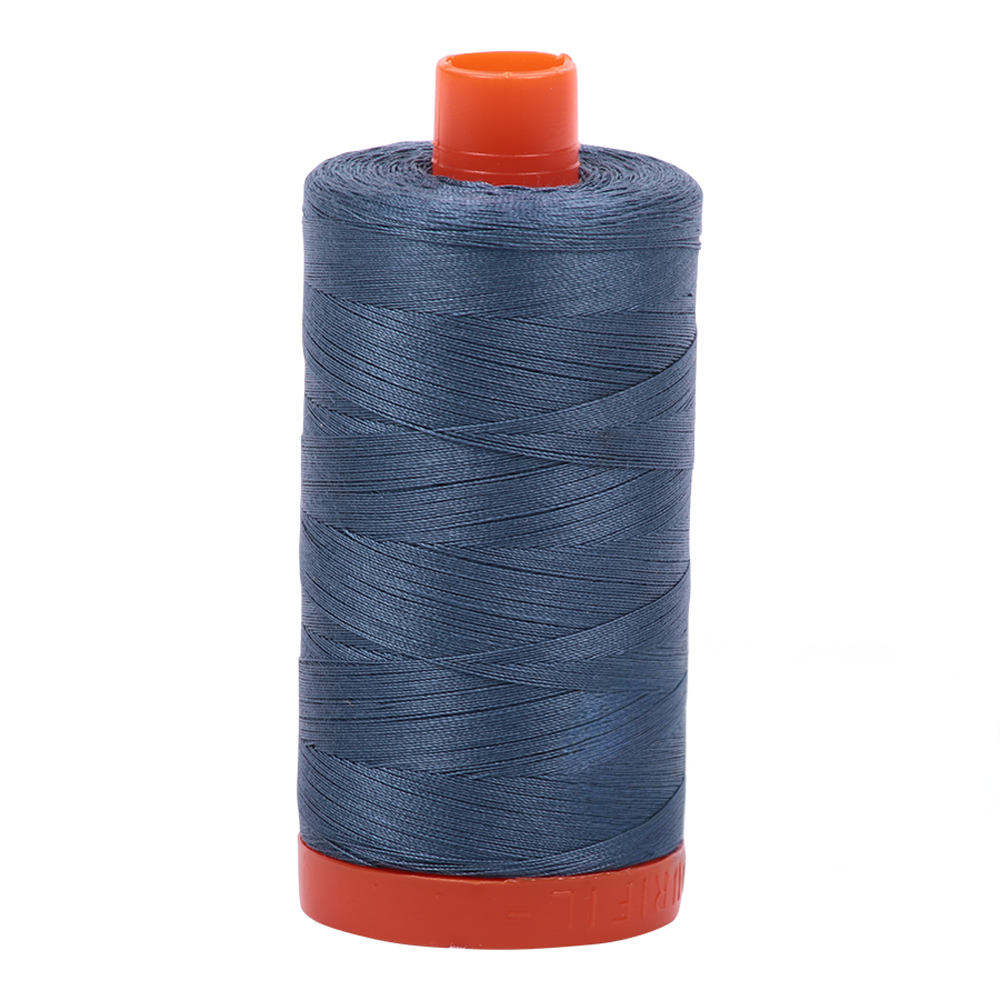 Aurifil 50wt thread, 1300m spool, Med Blue Grey shade 1310