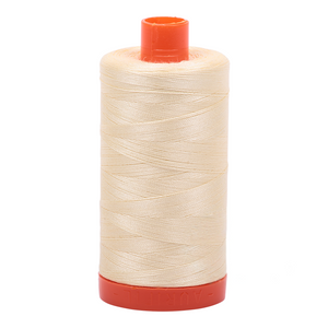 Aurifil embroidery thread spool in Lt Lemon (2110) - 50wt 1300m