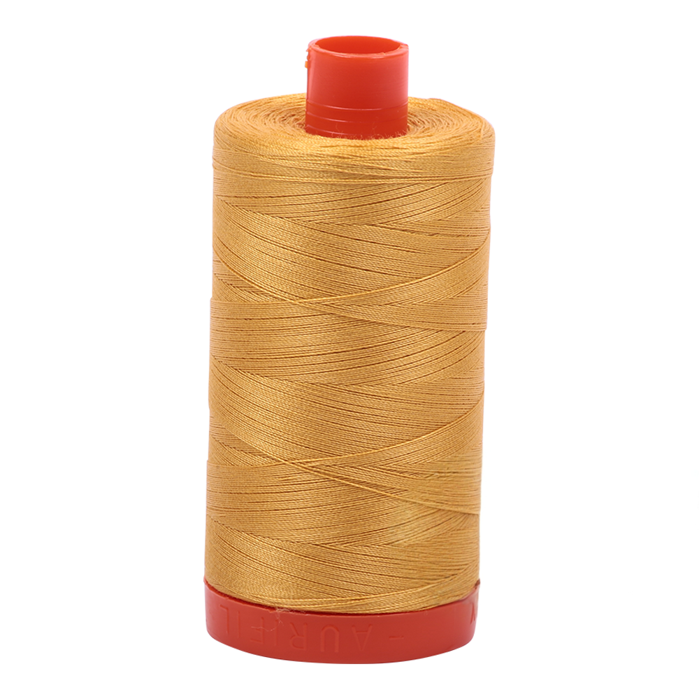 Aurifil embroidery thread spool in Tarnished Gold (2132) - 50wt 1300m