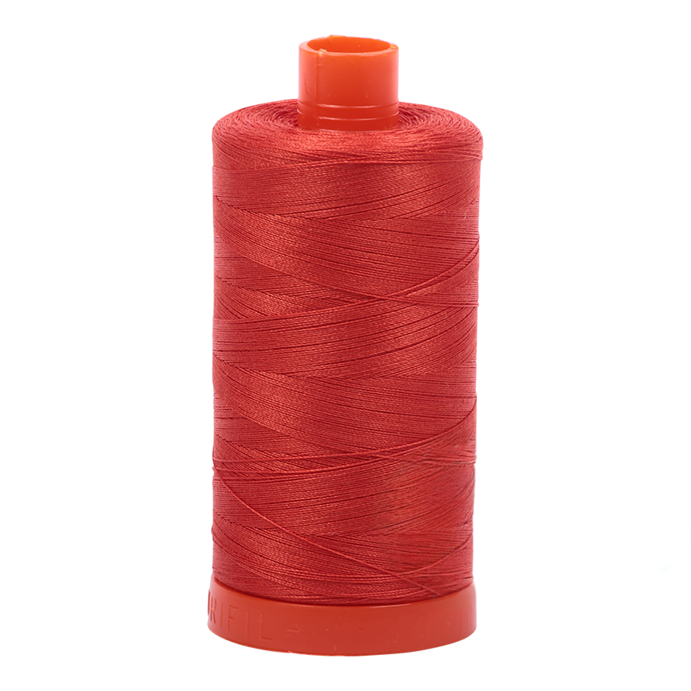 Aurifil embroidery thread spool in Red Orange (2245) - 50wt 1300m