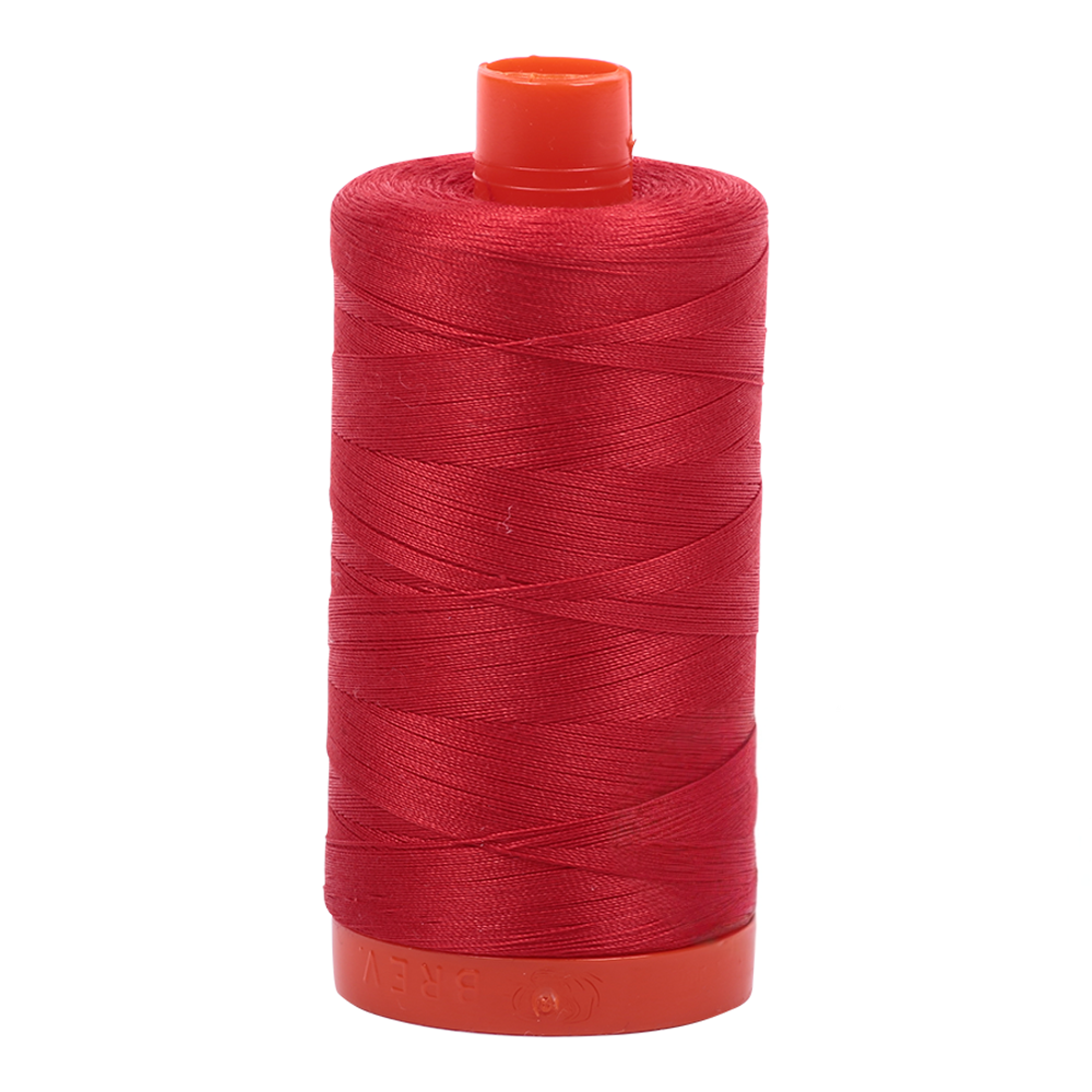 Aurifil 50wt thread, 1300m spool, Lobster Red shade 2265