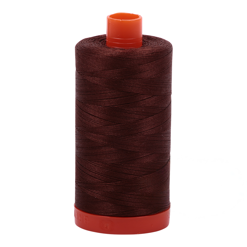 Aurifil embroidery thread spool in Chocolate (2360) - 50wt 1300m