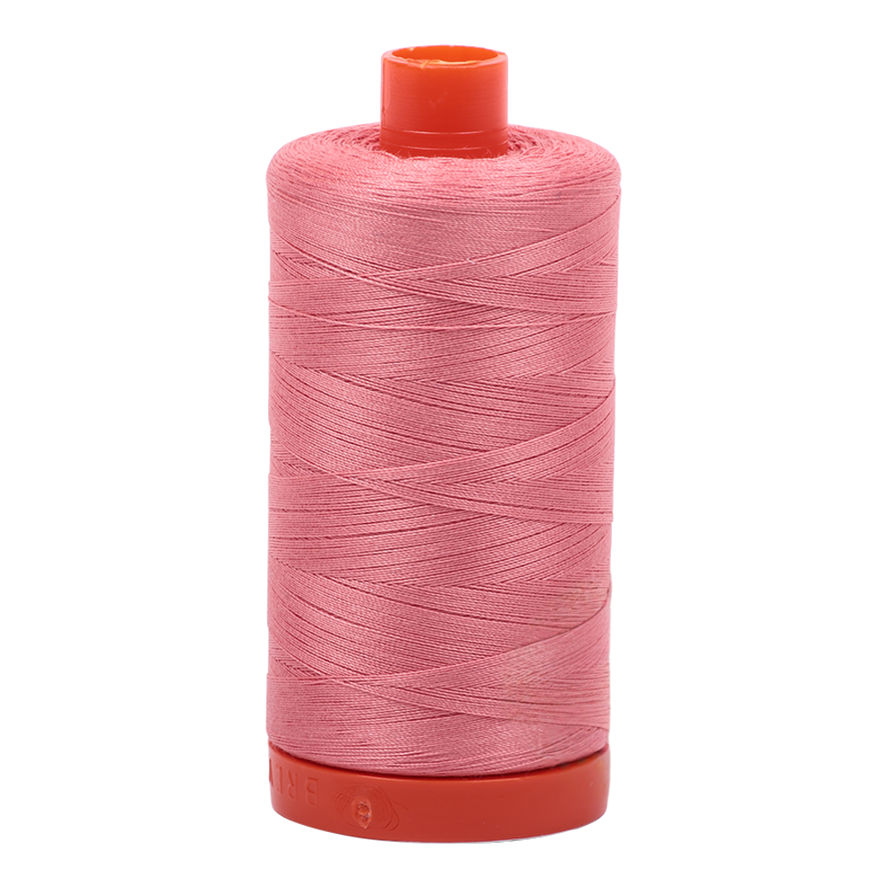 Aurifil 50wt thread, 1300m spool, Peachy Pink shade 2435