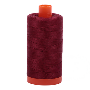 Aurifil embroidery thread spool in Dk Carmine Red (2460) - 50wt 1300m