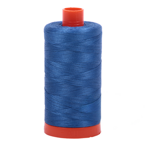 Aurifil embroidery thread spool in Delft Blue (2730) - 50wt 1300m