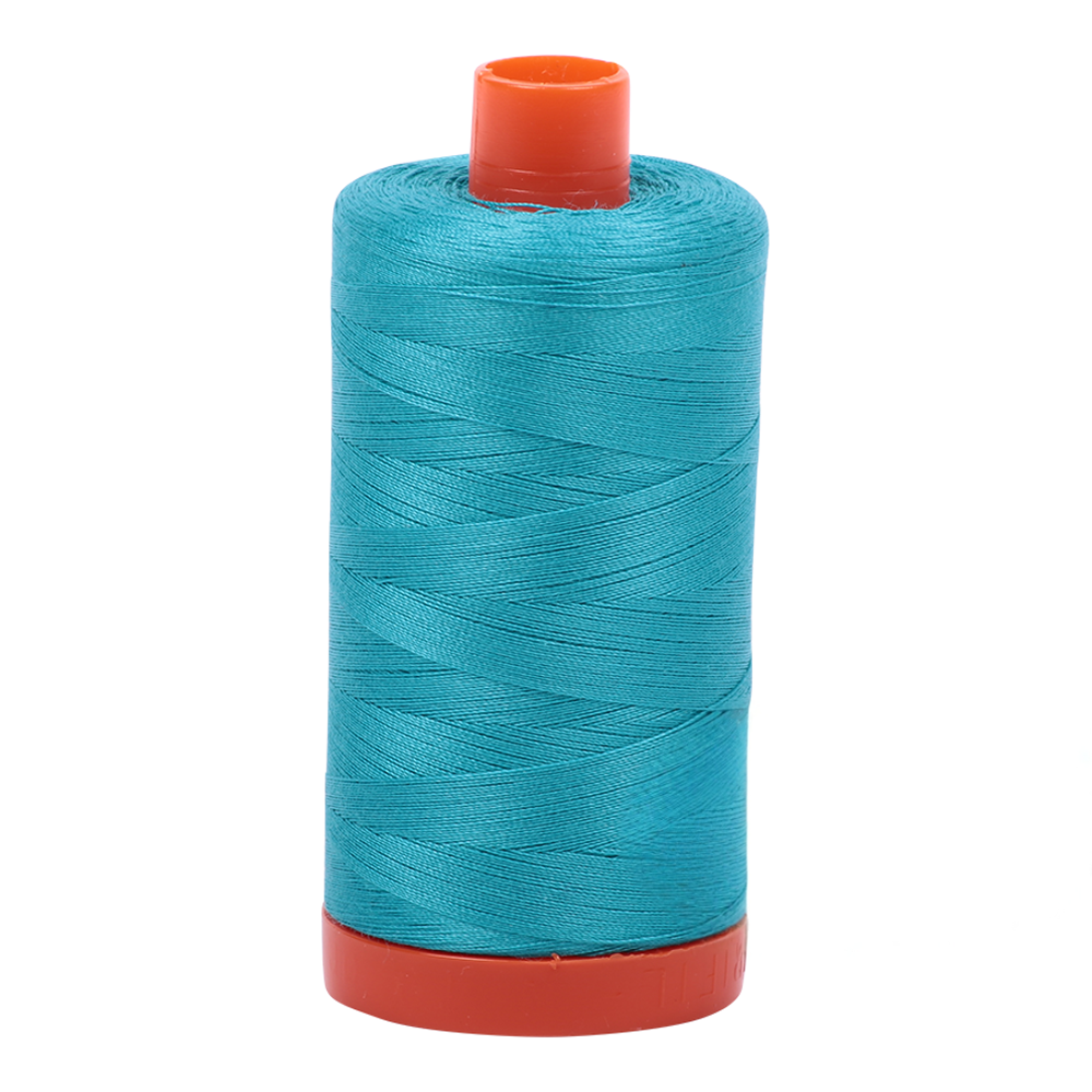 Aurifil embroidery thread spool in Turquoise (2810) - 50wt 1300m
