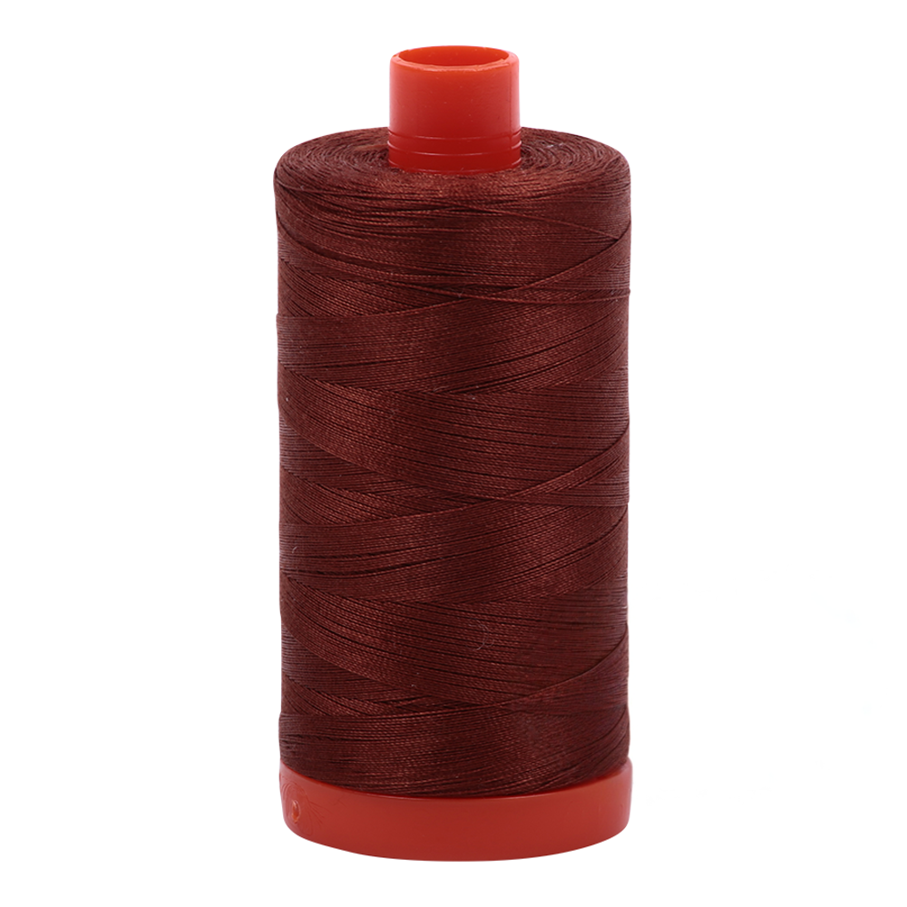 Aurifil 50wt thread, 1300m spool, Copper Brown shade 4012