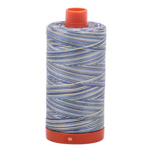 Aurifil embroidery thread spool in Varigated Lemon Blueberry (4649) - 50wt 1300m