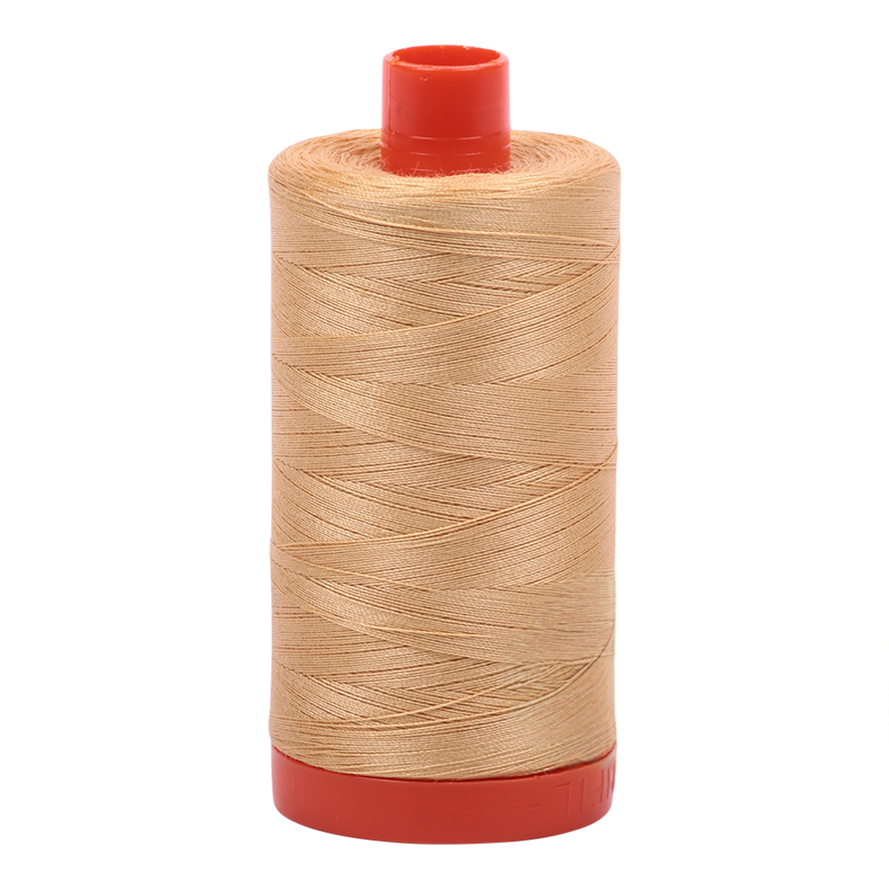 Aurifil 50wt thread, 1300m spool, Ocher Yellow shade 5001