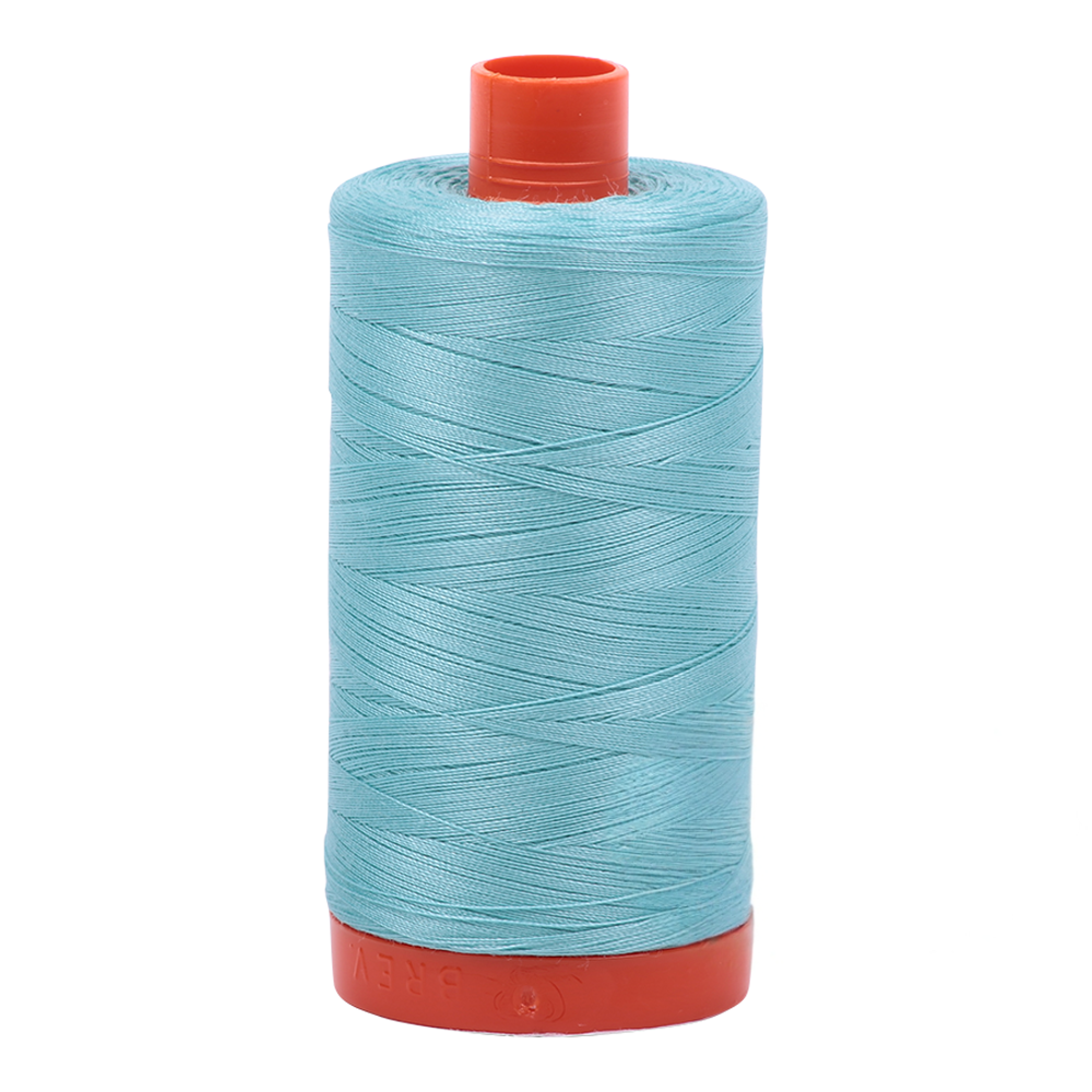 Aurifil 50wt thread, 1300m spool, Light Turquoise shade 5006