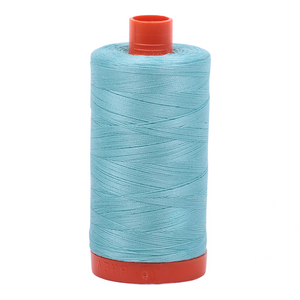 Aurifil 50wt thread, 1300m spool, Light Turquoise shade 5006