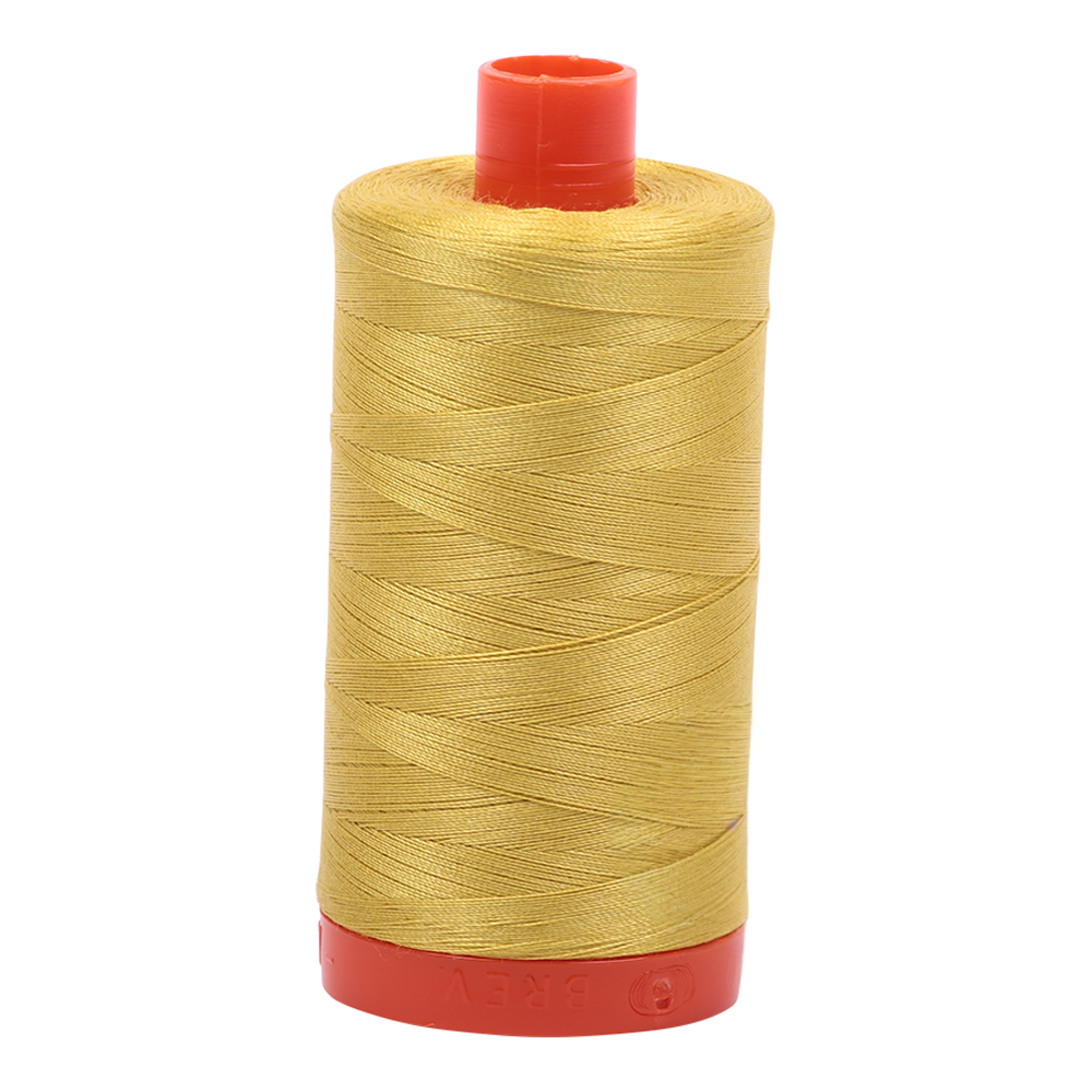 Aurifil 50wt thread, 1300m spool, Gold Yellow shade 5015
