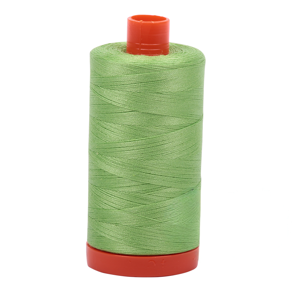 Aurifil embroidery thread spool in Shining Green (5017) - 50wt 1300m