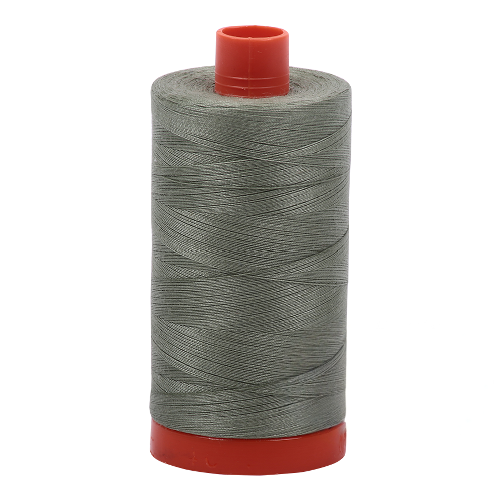Aurifil embroidery thread spool in Military Green (5019) - 50wt 1300m