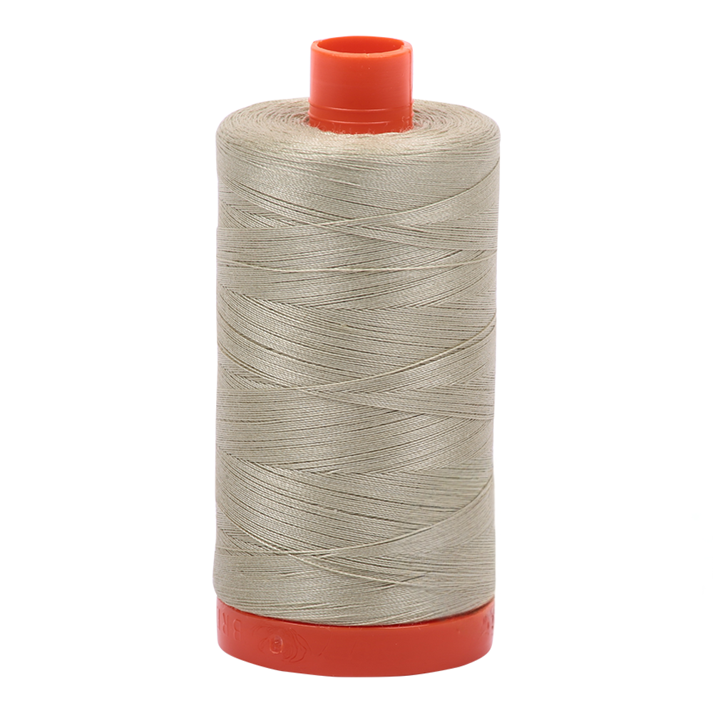 Aurifil embroidery thread spool in Light Military Green (5020) - 50wt 1300m