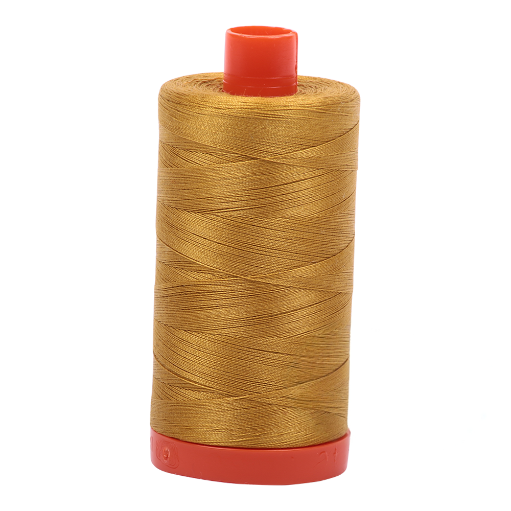 Aurifil embroidery thread spool in Mustard (5022) - 50wt 1300m