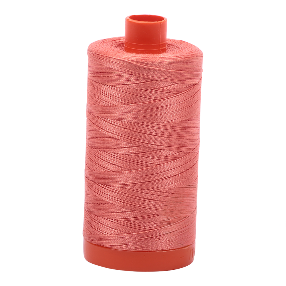 Aurifil 50wt thread, 1300m spool, Tangerine Dream shade 6729
