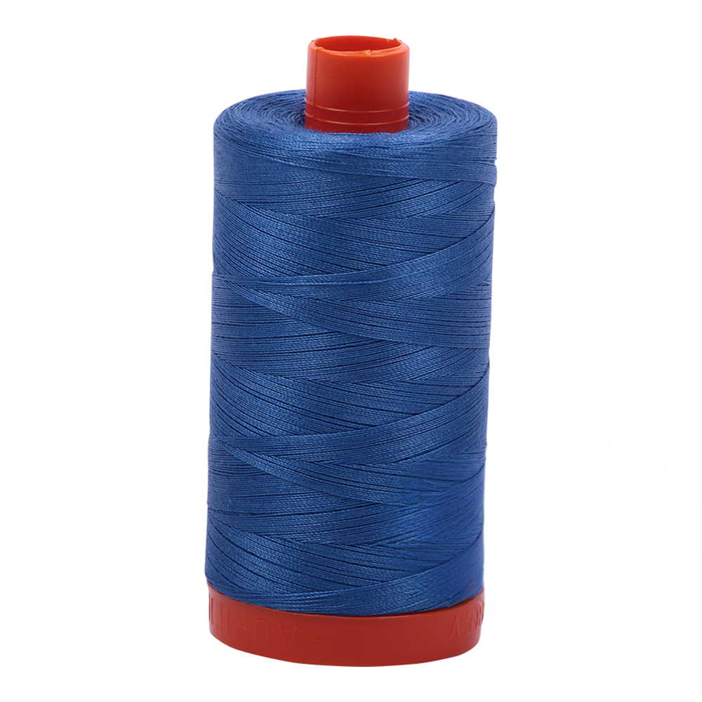 Aurifil 50wt thread, 1300m spool, Peacock Blue shade 6738