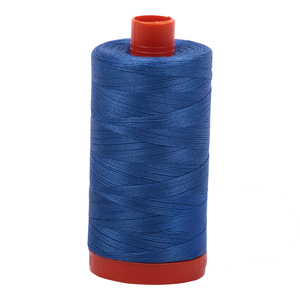 Aurifil embroidery thread spool in Peacock Blue (6738) - 50wt 1300m